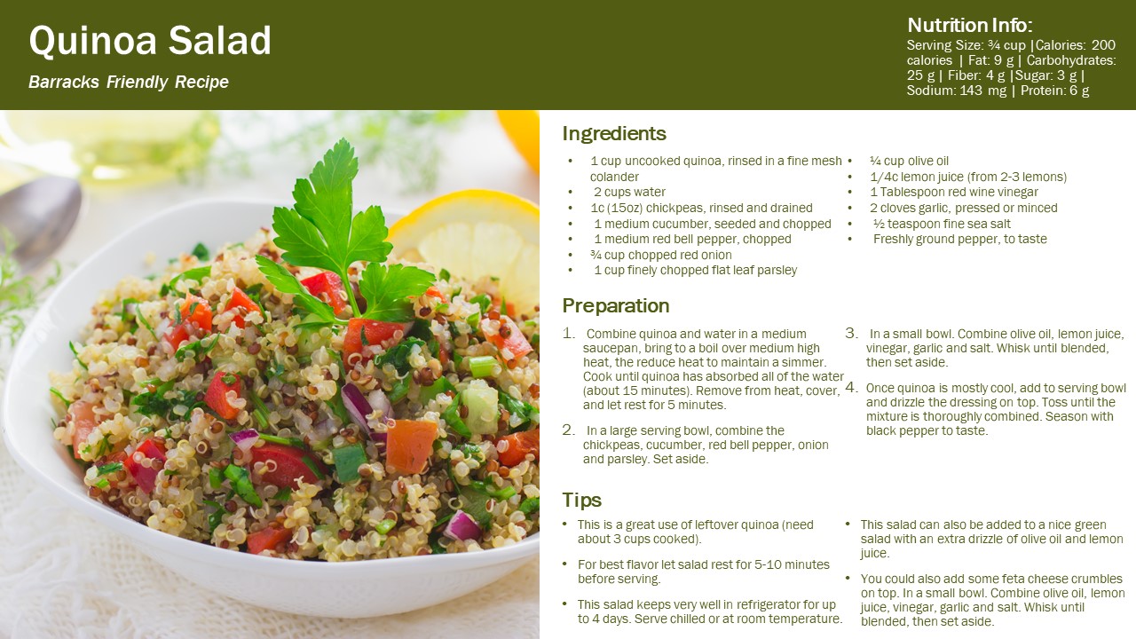 Quinoa Salad *Barracks Friendly Recipe