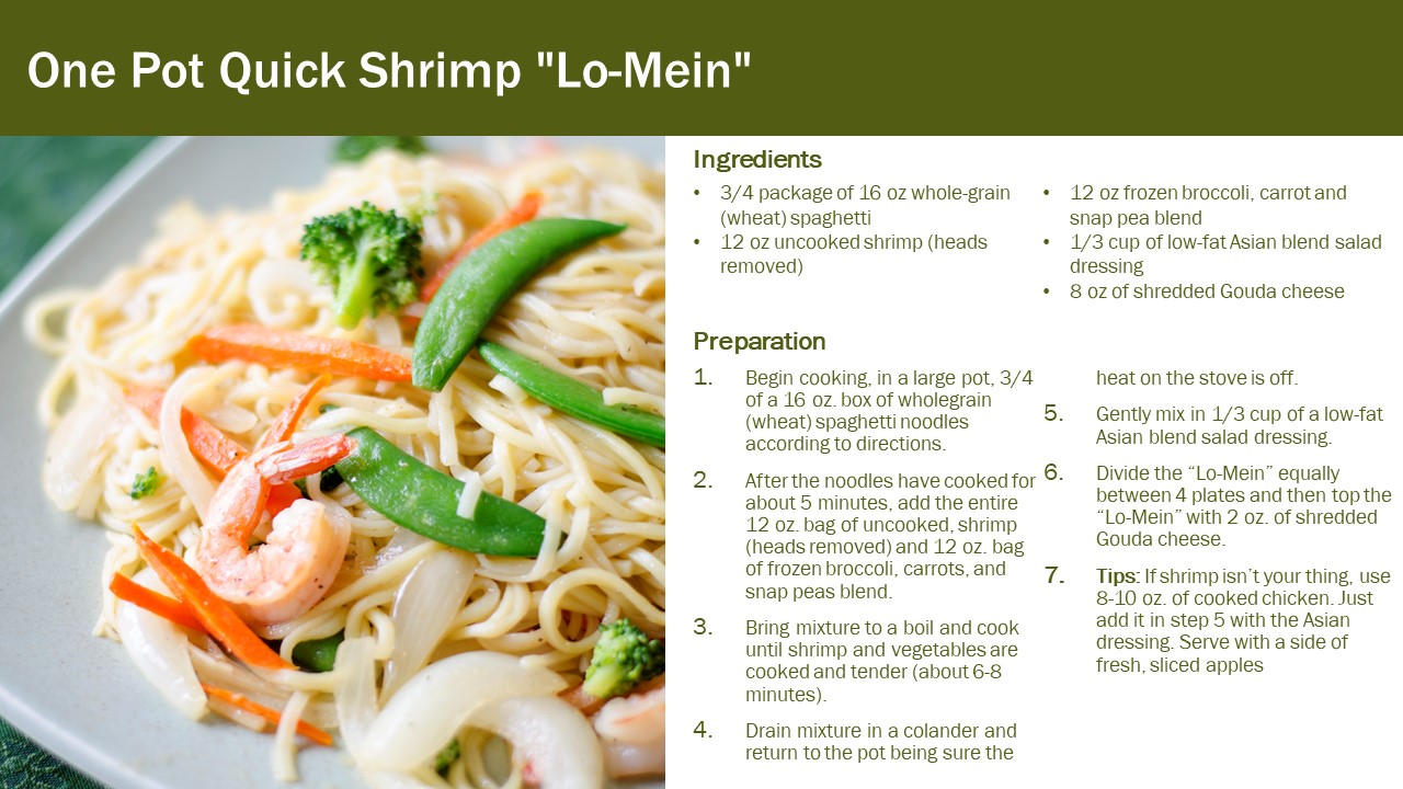 One Pot Quick Shrimp "Lo-Mein"