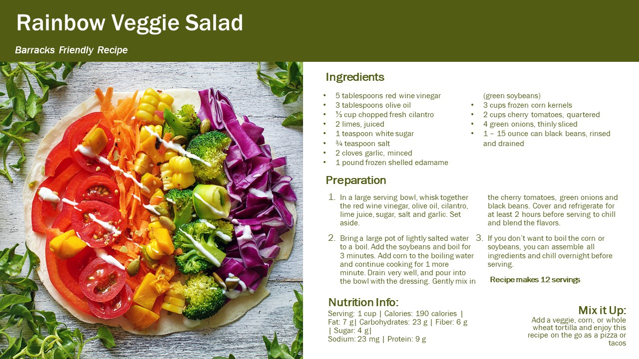 Rainbow Veggie Salad *Barracks Friendly Recipe